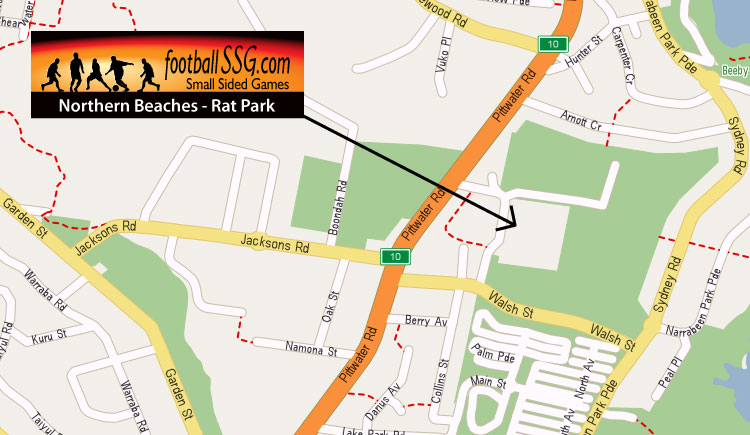 FootballSSG competitions are held at Pittwater Rat Park, North Narrabeen and Brookvale Oval, Brookvale